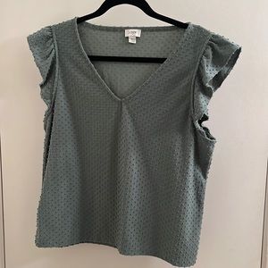 J. Crew Factory Short Sleeve Top in Sage Green